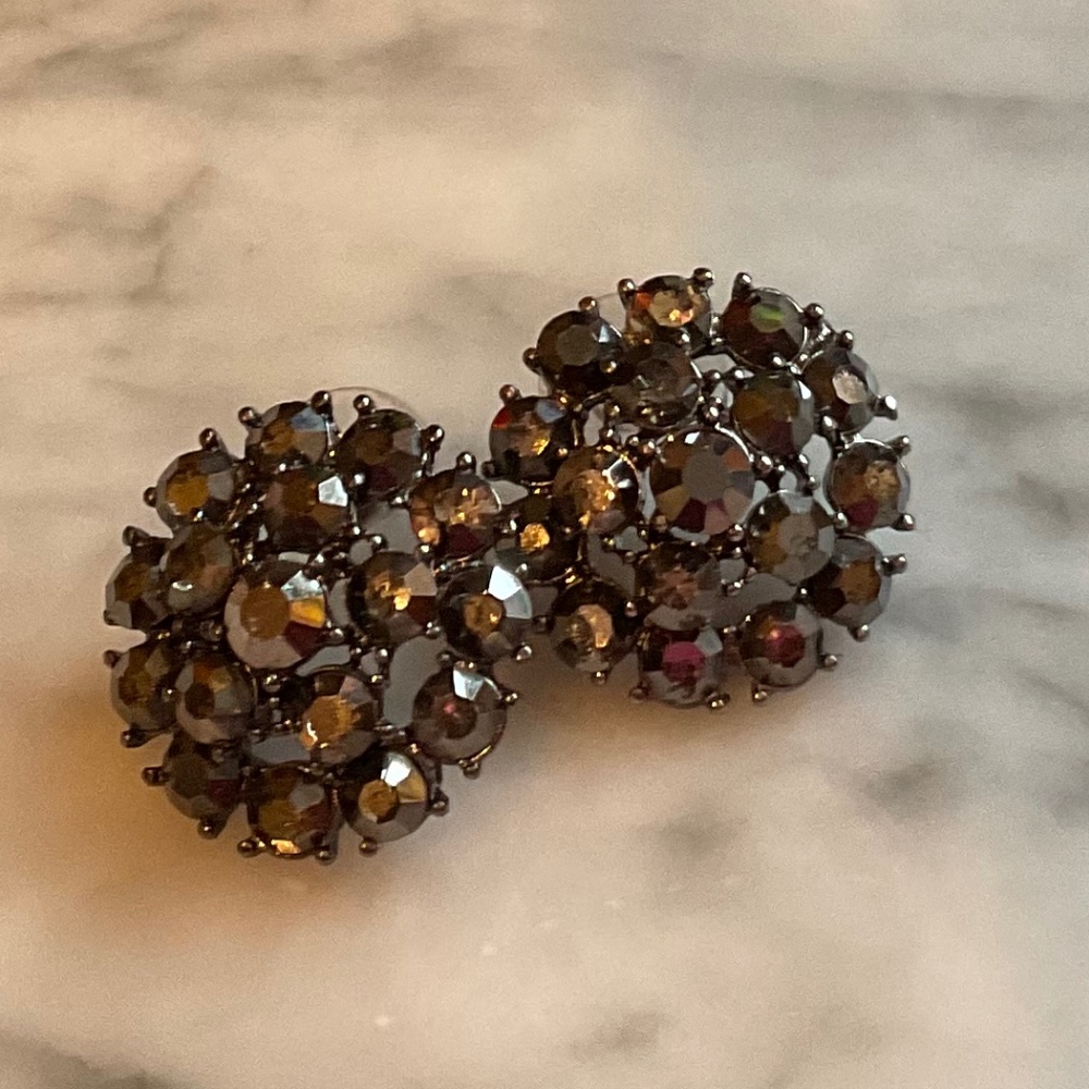 Charcoal grey costume earrings